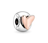 PANDORA Icons Clip con cuore placcato in oro rosa 14k e argento Sterling