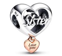 PANDORA Gioielli Argento Charm Love You Sister Cuore 782244C00