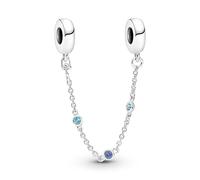 PANDORA Gioielli Catena Di Sicurezza Argento Triplo Pietra Blu 791688C01-05