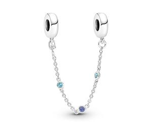 PANDORA Gioielli Catena Di Sicurezza Argento Triplo Pietra Blu 791688C01-05