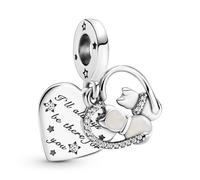 PANDORA Gioiello Argento Charm Pendente Gatti E Cuori 799546C01