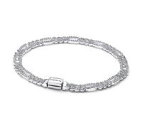 Pandora Gioiello Bracciale Donna Argento Ovale Gourmette con Zirconia 594227C01