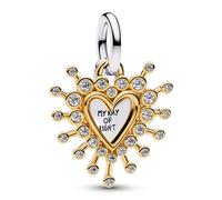 Pandora Gioiello Ciondolo Charm Radiante Cuore Due Colori 764141C01