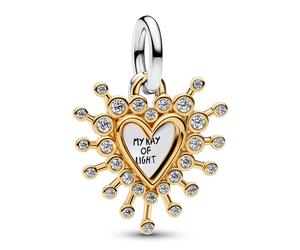 Pandora Gioiello Ciondolo Charm Radiante Cuore Due Colori 764141C01