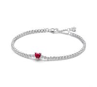 Pandora Gioiello Donna-Bracciale Rosso Scintillante Cuore Argento