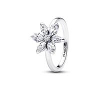 PANDORA Herbarium 193000C02 - Anello da donna con fiore scintillante, 50/15,9, Argento sterling, Zirconie sintetico