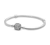 PANDORA Timeless Anello a fascia semplice e brillante in argento con zirconia cubica, 48