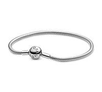PANDORA Icons Bracciale in maglia snake in argento con chiusura rotonda, 23
