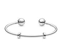 PANDORA Icons Bracciale Silver aperto con tappi in silicone e tappi terminali intercambiabili, 2