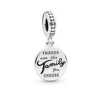 PANDORA Icons Pendente con targhetta in argento con smalto nero