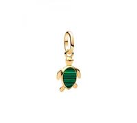 Pandora ME 763823C01 - Mini ciondolo a forma di tartaruga verde con malachite e argento sterling placcato oro 14 carati, compatibile con Me e Moments, 2,1x13,3x7,7 mm, Argento sterling, Malachite
