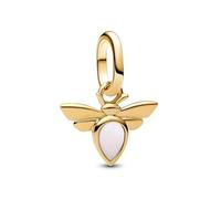 Pandora ME 763826C01 - Mini ciondolo a forma di ape bianca in argento sterling placcato oro 14 carati, compatibile con Me e Moments, 2,2x9,7x11,5 mm, Argento sterling, Nessuna pietra preziosa