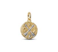 PANDORA ME 764081C01 - Ciondolo a forma di freccia incrociata, in argento sterling con lega di metallo placcata in oro 14 carati, zirconi, compatibile con Me e Moments