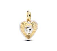 Pandora Ciondolo a forma di medaglione a cuore bianco radiante