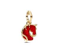 Pandora Ciondolo a forma di cavallo in vetro di Murano rosso fuoco 764431C01