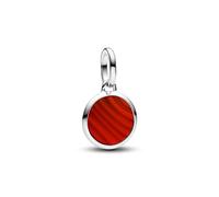 Pandora ME 793389C01 - Mini medaglione in argento sterling con turchese artificiale, compatibile con braccialetti ME e Moments, colore: rosso, misura unica, Argento sterling, Nessuna pietra preziosa