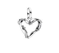 PANDORA ME 793449C00 - Ciondolo a forma di cuore con medaglione in argento Sterling, compatibile con ME e Moments, 3x17x18,6 mm, Argento sterling, Nessuna pietra preziosa