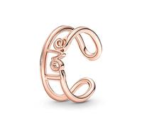 PANDORA ME Anello aperto placcato in oro rosa 14 carati con scritta Love, 50