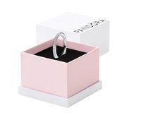 PANDORA ME Anello con texture in argento Sterling con zirconia cubica trasparente, 58