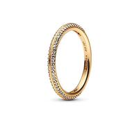 PANDORA ME Anello placcato in oro 14k con zirconia cubica trasparente, 62