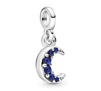 PANDORA ME Ciondolo a forma di luna crescente in argento Sterling con vero cristallo blu