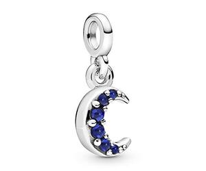 PANDORA ME Ciondolo a forma di luna crescente in argento Sterling con vero cristallo blu