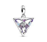 PANDORA ME Medaglione a forma di farfalla in argento Sterling con cristallo viola reale e smalto viola e blu