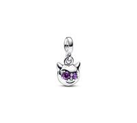 PANDORA ME Mini ciondolo a forma di diavolo in argento Sterling con cristallo viola reale e smalto viola