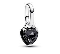 PANDORA ME Mini pendente con cuore in argento Sterling con cristallo nero e smalto nero