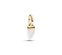 PANDORA ME Mini pendente con dente di squalo placcato in oro 14k e madreperla sintetica in bioresina bianca