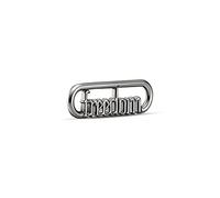PANDORA ME Styling Wort-Link Freedom; lega metallica rivestita in rutenio; compatibile solo con braccialetti Me, 8,9mm, acciaio inox, Nessuna pietra preziosa