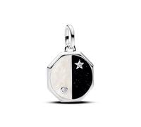 PANDORA ME Yin & Yang 793688C01 - Ciondolo in argento sterling con zirconi, compatibile Moments, Schwarz/Weiß, Argento sterling, Zirconia cubica