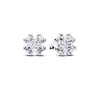 Pandora 294500C01 - Orecchini a forma di quadrifoglio, in argento Sterling 925 con zirconi cubici, con pietre a forma di cuore, simbolo di fortuna, gioielli da donna