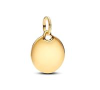 PANDORA Moments 368610C00 - Ciondolo rotondo in argento sterling con lega di metallo dorata, compatibile con i braccialetti Moments, misura unica, Argento sterling, Nessuna pietra preziosa