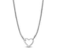 Pandora Moments 393377C00-45 - Collana con ciondolo a forma di cuore, in argento sterling, misura 45 cm, 45 cm, Argento sterling, Nessuna pietra preziosa