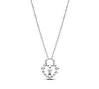 Pandora Collana Moments 394416C01 – Lucchetto a cuore scintillante in argento sterling, 50 cm
