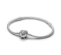 PANDORA Moments 593680C01-19 - Braccialetto a forma di ali in argento sterling con zirconi, misura 19 cm