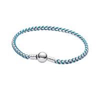 Pandora Moments 593816C01-23 - Bracciale in argento Sterling, combinazione di tessuto e metallo, collezione Moments, lunghezza: 23 cm, 593816C01-23, Argento sterling, Nessuna pietra preziosa