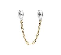Pandora Moments 763904C00-05 - Catena di sicurezza con maglie allungate, in lega placcata in oro 14 carati, compatibile Moments, 5 cm, Argento sterling, Nessuna pietra preziosa