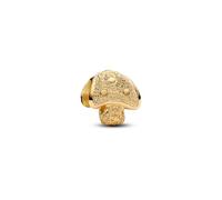 PANDORA Moments 764048C00 Mini breloque champignon structuré en argent sterling avec alliage plaqué or 14 carats Compatible Moments