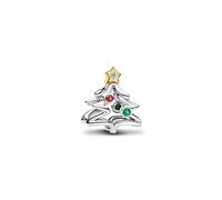 PANDORA Moments 764248C01 - Ciondolo a forma di albero di Natale in argento Sterling placcato oro 14 carati e zirconi, compatibile con Moments