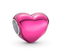 Pandora Moments 793337C03 - Ciondolo a forma di cuore metallizzato, in argento Sterling, compatibile con braccialetti Moments, colore: rosa
