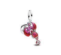 PANDORA Moments 793676C01 - Ciondolo a forma di aragosta in argento sterling con zirconi, compatibile Moments e ME Braccialetti, Pink, Argento sterling, Zirconia cubica
