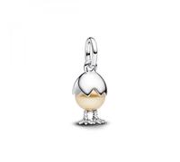 PANDORA Moments 793748C01 - Ciondolo a forma di uovo di Pasqua, in argento Sterling con perle di cristallo artificiale, compatibile con Me e Moments, 9x13,5x9,3 mm, Argento sterling, Nessuna pietra