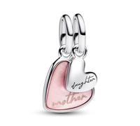PANDORA Moments 793766C01 - Ciondolo a forma di mamma e figlia in argento Sterling compatibile con i braccialetti Me e Moments, 4,3x15,2x11,6 mm, Argento sterling, Zirconia cubica
