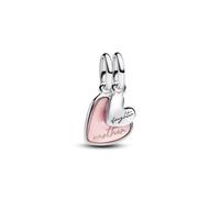 PANDORA Moments 793766C01 - Ciondolo a forma di mamma e figlia in argento Sterling compatibile con i braccialetti Me e Moments, 4,3x15,2x11,6 mm, Argento sterling, Zirconia cubica