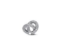 PANDORA Moments Pavé 793771C01 - Ciondolo a forma di cuore in argento sterling con zirconi, compatibile con braccialetti Moments, 12x11,9x13,8 mm, Argento sterling, Zirconia cubica