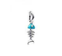 Pandora Moments 793894C01 - Ciondolo a spina di pesce, in argento sterling con zirconi, compatibile con Me e Moments, colore: Turchese, 4,6x15,2x7,3 mm, Argento sterling, Zirconia cubica