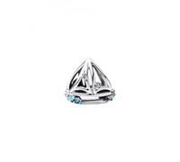 Pandora Moments 793905C01 - Ciondolo a forma di barca a vela, in argento Sterling con zirconi, compatibile, 7,5x10,8x12,2 mm, Argento sterling, Zirconia cubica