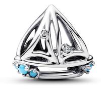 Pandora Moments 793905C01 - Ciondolo a forma di barca a vela, in argento Sterling con zirconi, compatibile, 7,5x10,8x12,2 mm, Argento sterling, Zirconia cubica